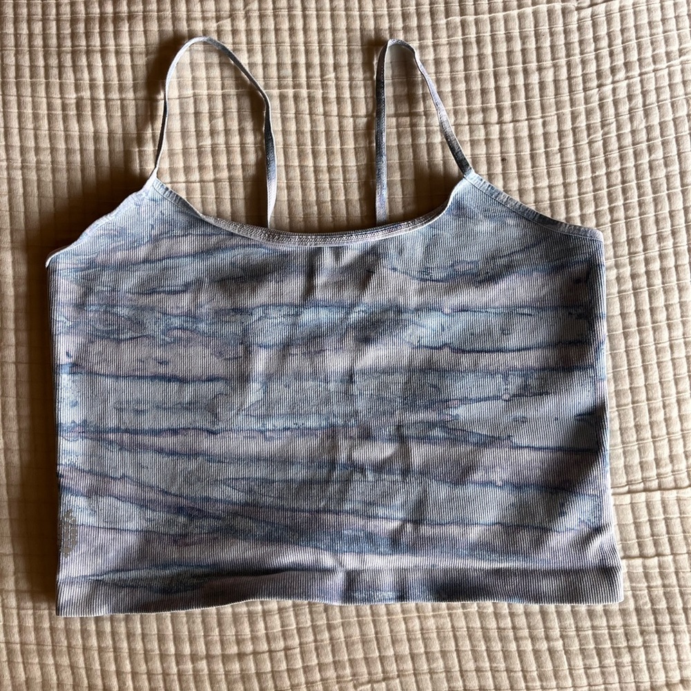 Free people movement tighten up tank top blue space dye